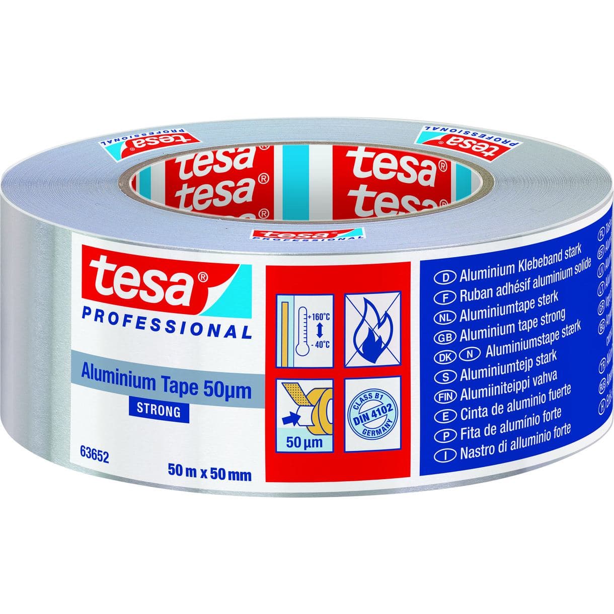 ALUMINIUMTEJP 63652 UNIVERSAL TESA SILVER 50MM 25M