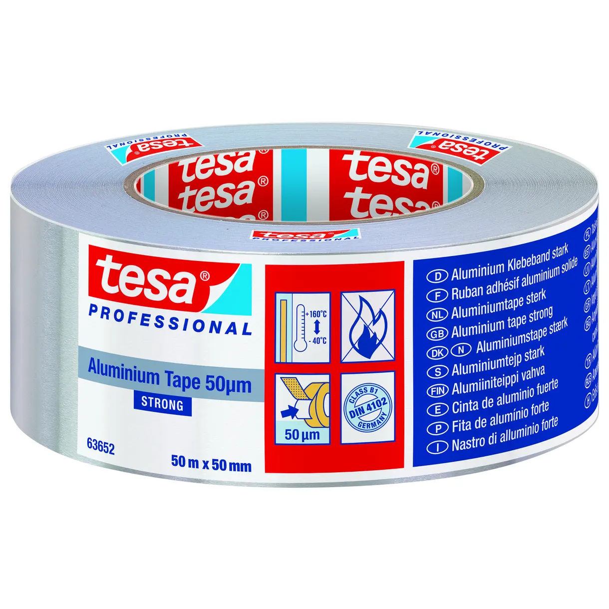 ALUMINIUMTEJP 63652 UNIVERSAL TESA SILVER 50MM 25M