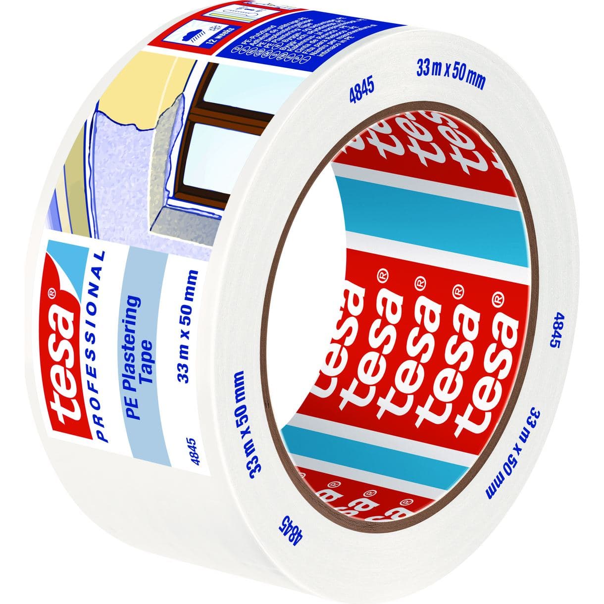 BYGGTEJP PE TESA VIT 50MM 33M