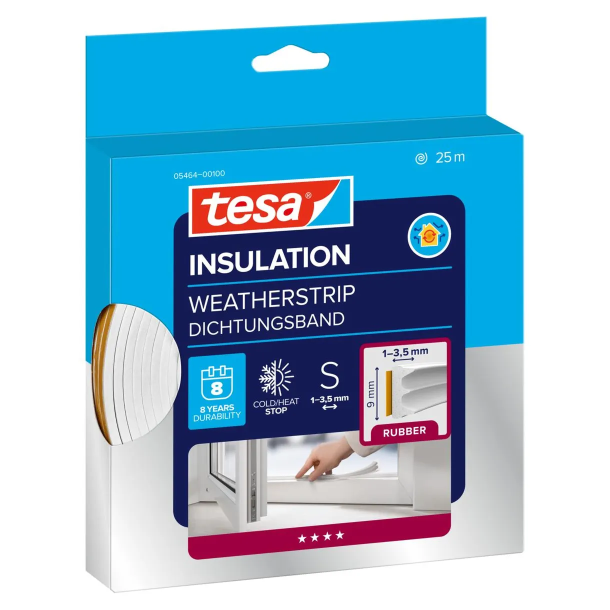 TÄTNINGSLIST E-LIST EPDM 5464 TESA VIT 25MX9MMX4MM