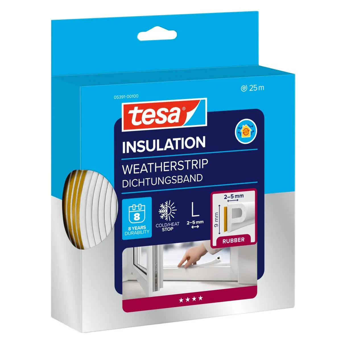 TÄTNINGSLIST P-EPDM 5391 TESA VIT 25MX9MX5,5MM