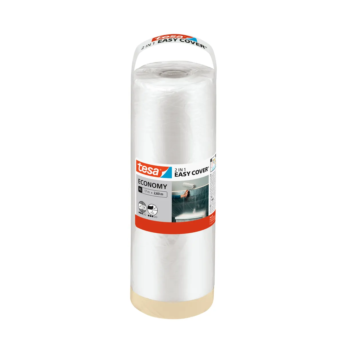 MASKERINGSFOLIE EASY COVER XL REFILL ECONOMY TESA 2600MM 17M