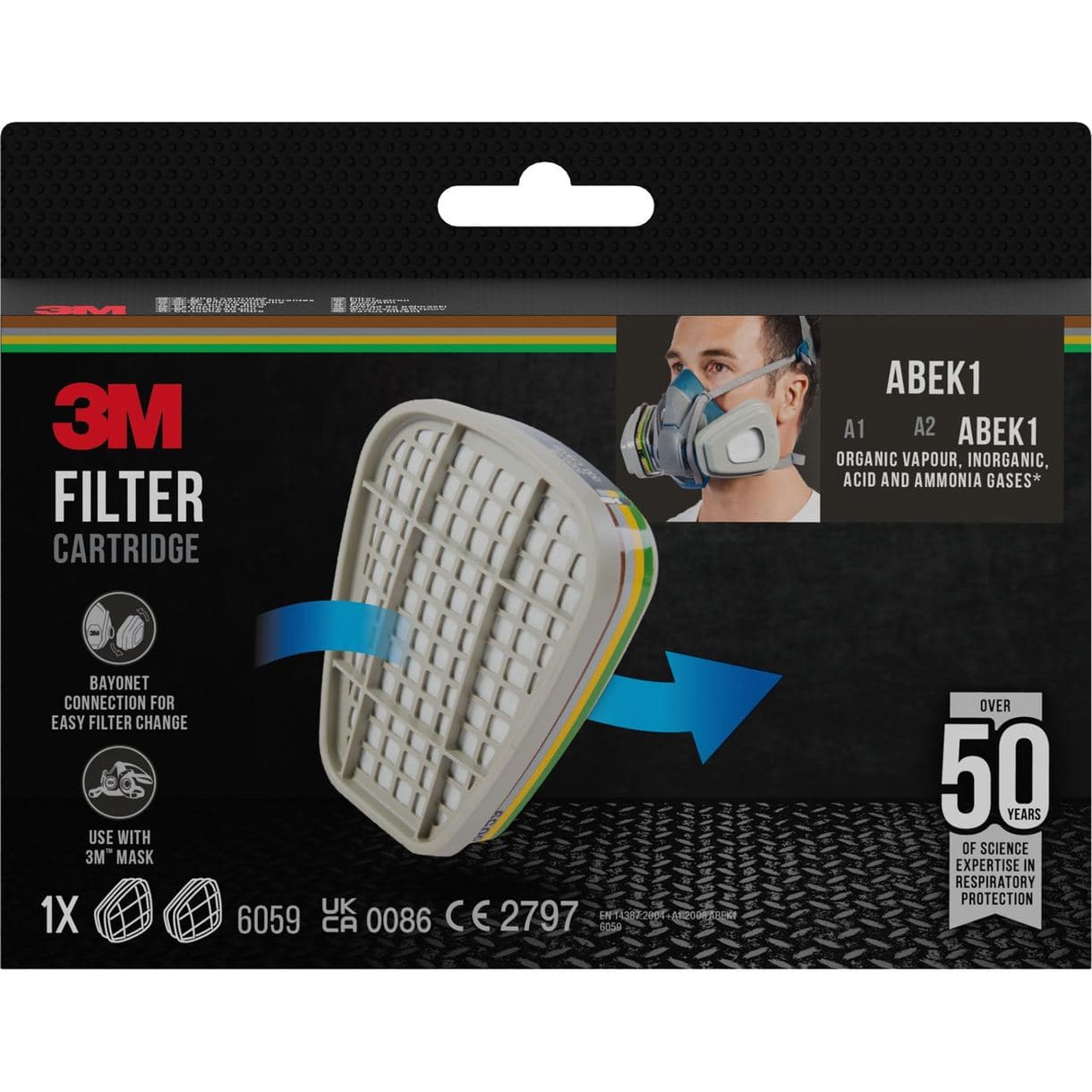 FILTER ABEK1 MOT ORGANISKA GASER OCH ÅNGOR 1ST