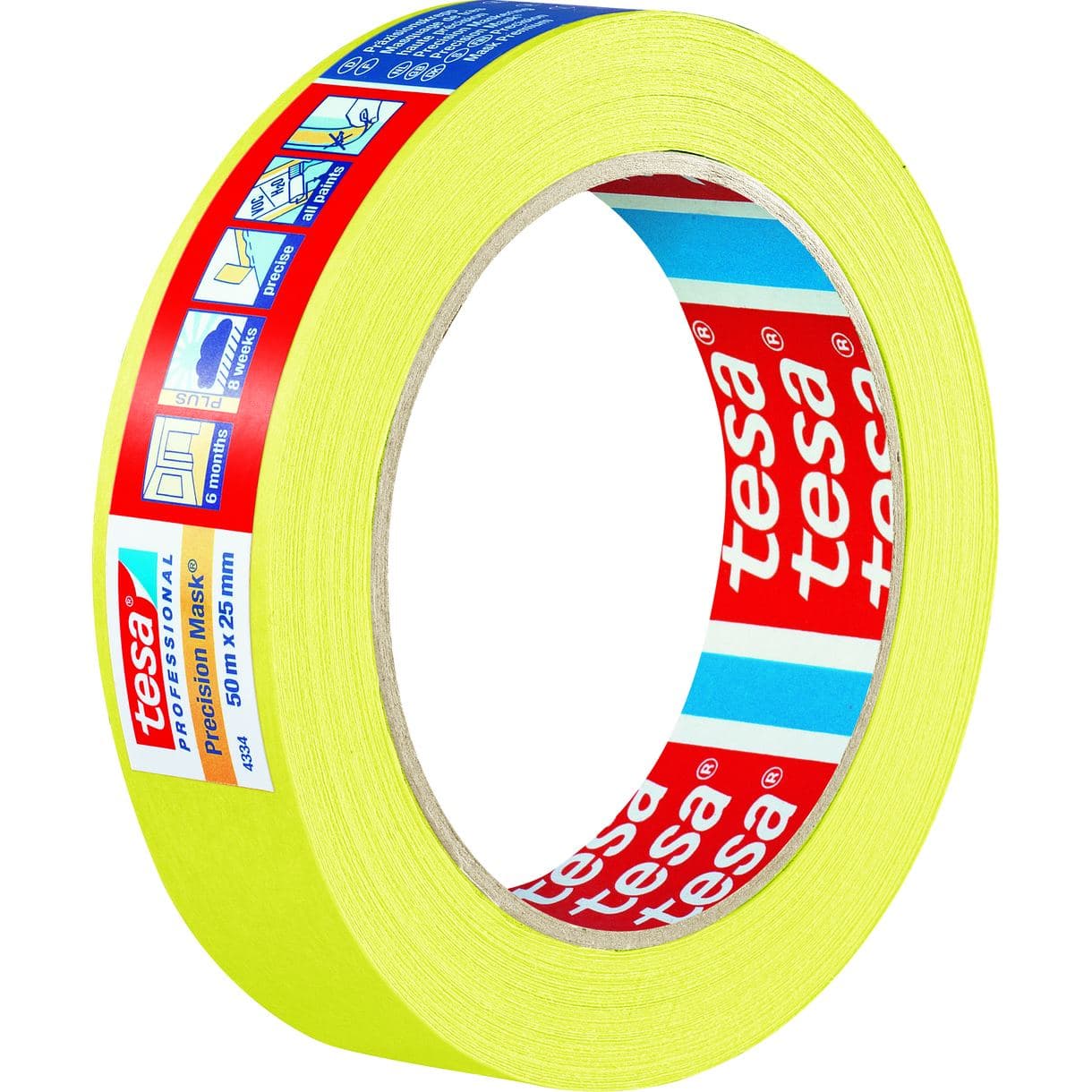 MASKERINGSTEJP PRECISION 4334 INDOOR TESA GUL 50MX25MM