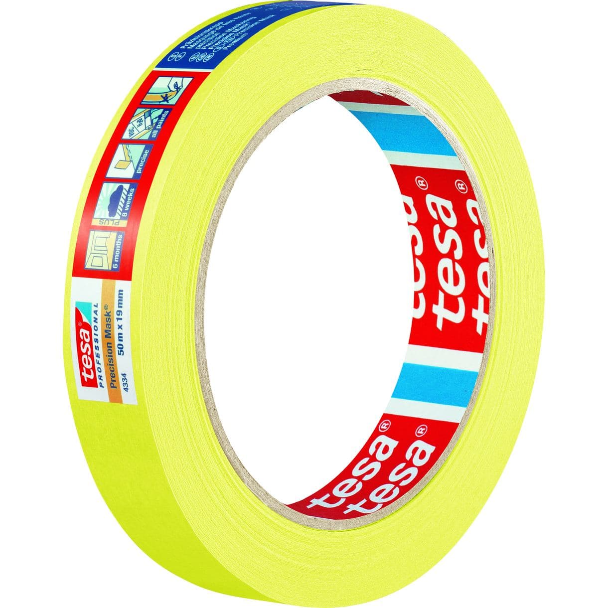 MASKERINGSTEJP PRECISION 4334 INDOOR TESA GUL 50MX19MM