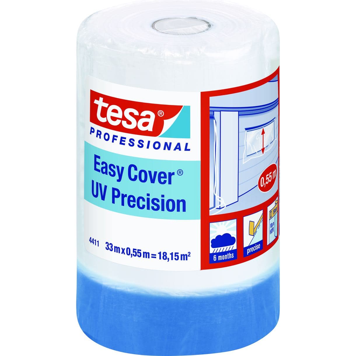 MASKERINGSFOLIE EASY COVER UV PRECISION TESA 33MX550MM