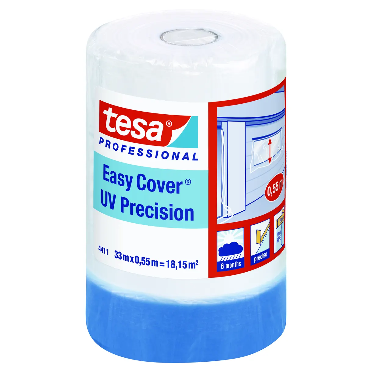 MASKERINGSFOLIE EASY COVER UV PRECISION TESA 33MX550MM
