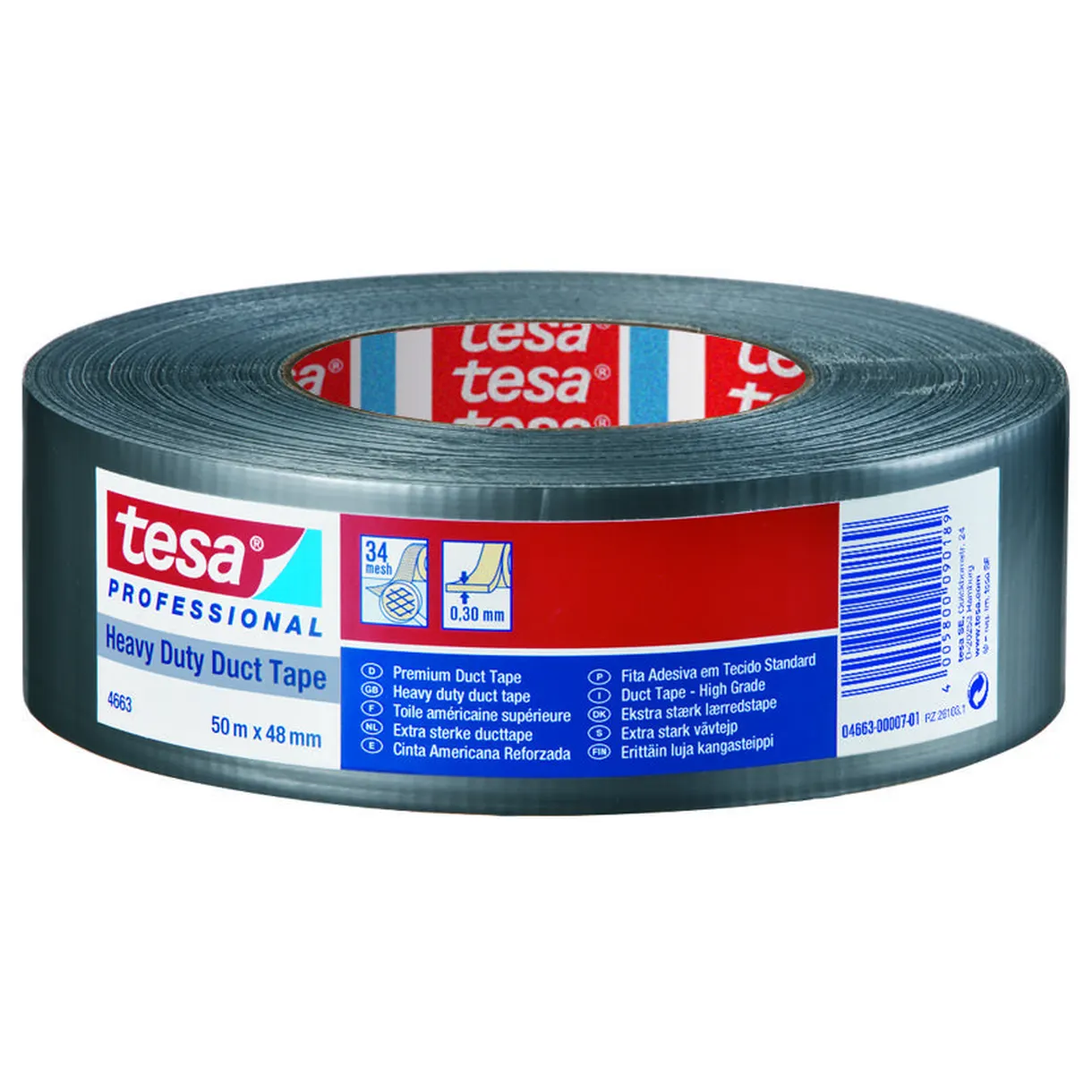 VÄVTEJP 4663 TESA EXTRA STARK GRÅ 50MX48MM