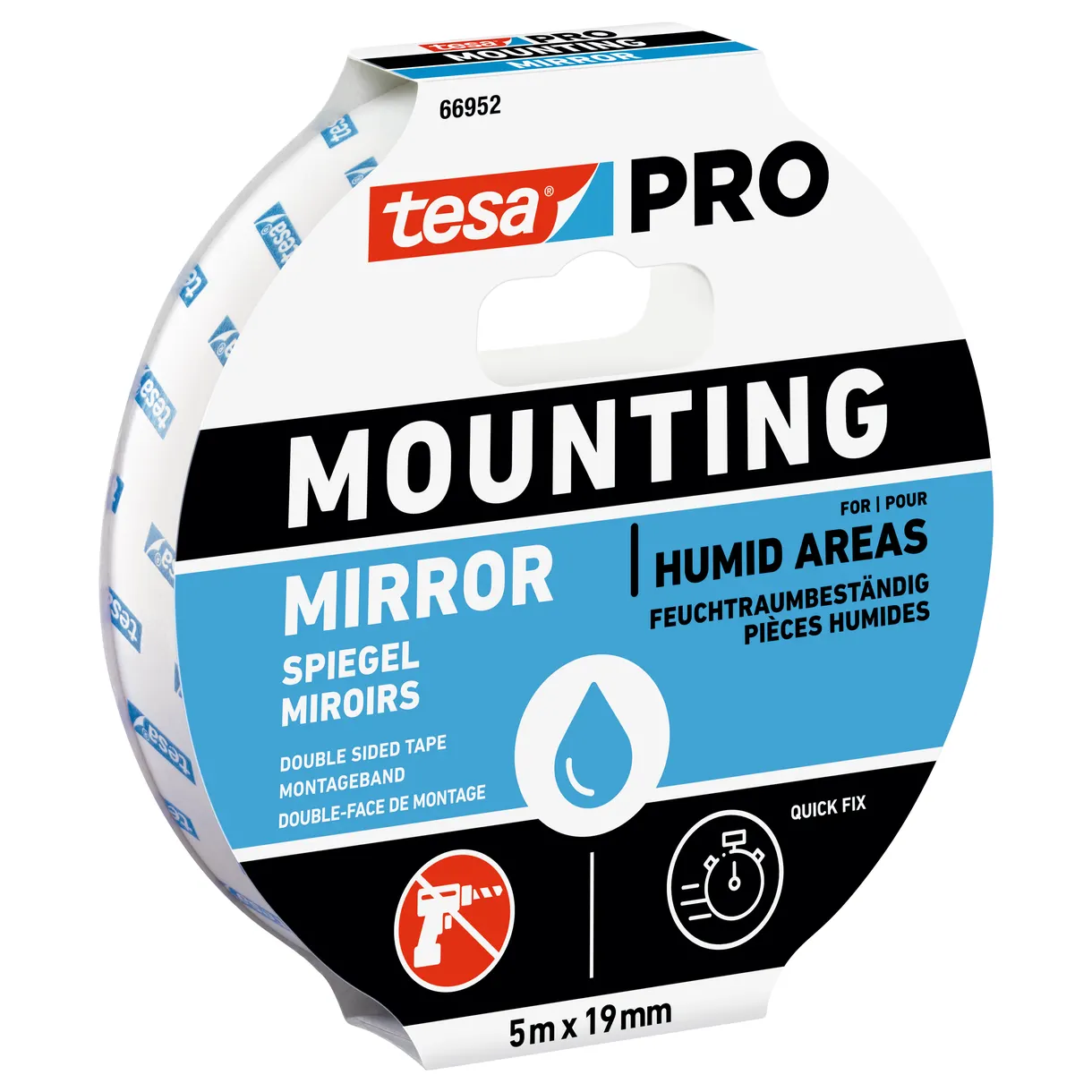 MONTERINGSTEJP 66952 PRO MOUNTING TESA SPEGEL 5MX19MM