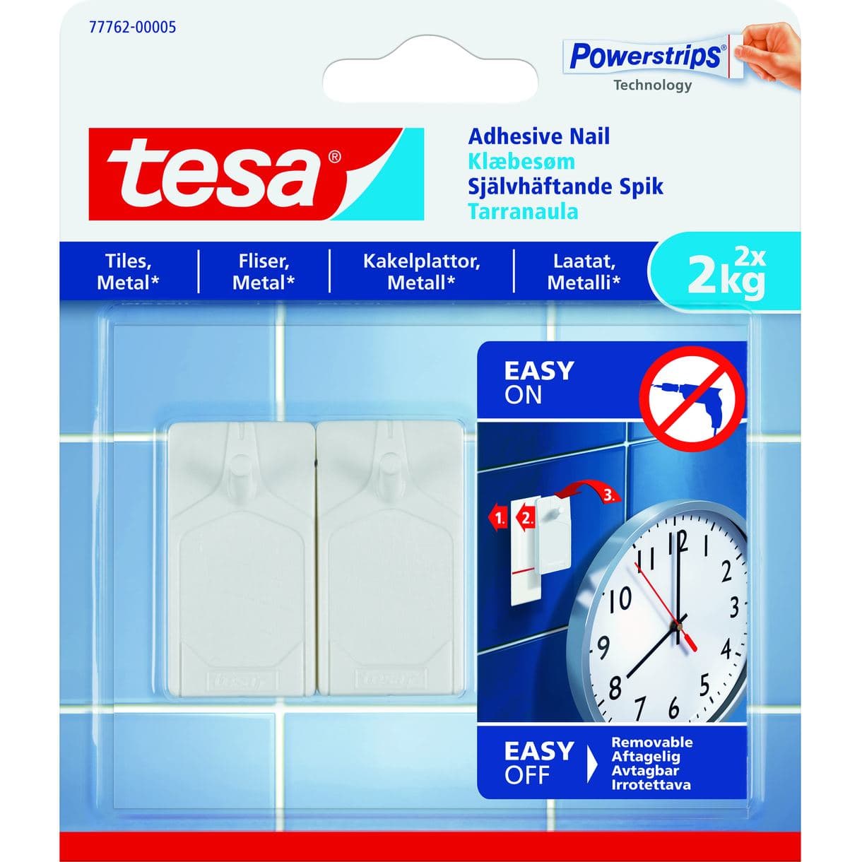 SPIK 77762 TESA SJÄLVHÄFTANDE KAKEL/METALL 2KG 2ST