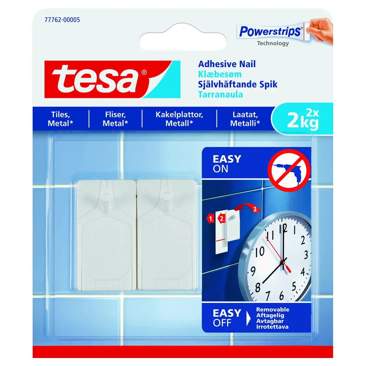 SPIK 77762 TESA SJÄLVHÄFTANDE KAKEL/METALL 2KG 2ST