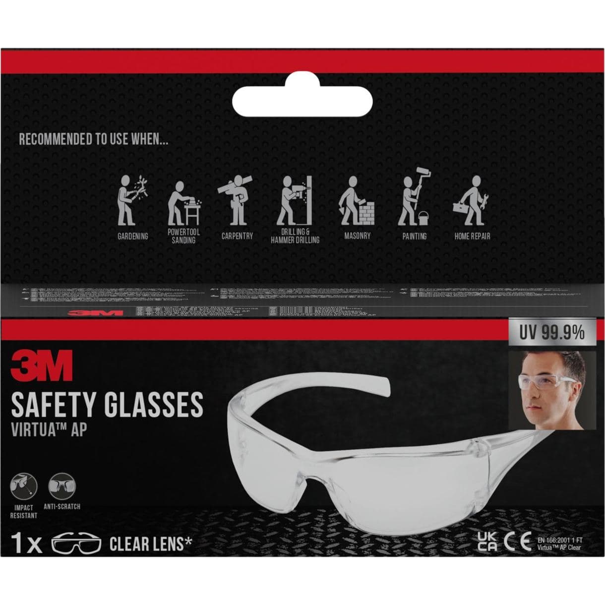 SKYDDSGLASÖGON VIRC VIRTUA AP TRANSPARENTA