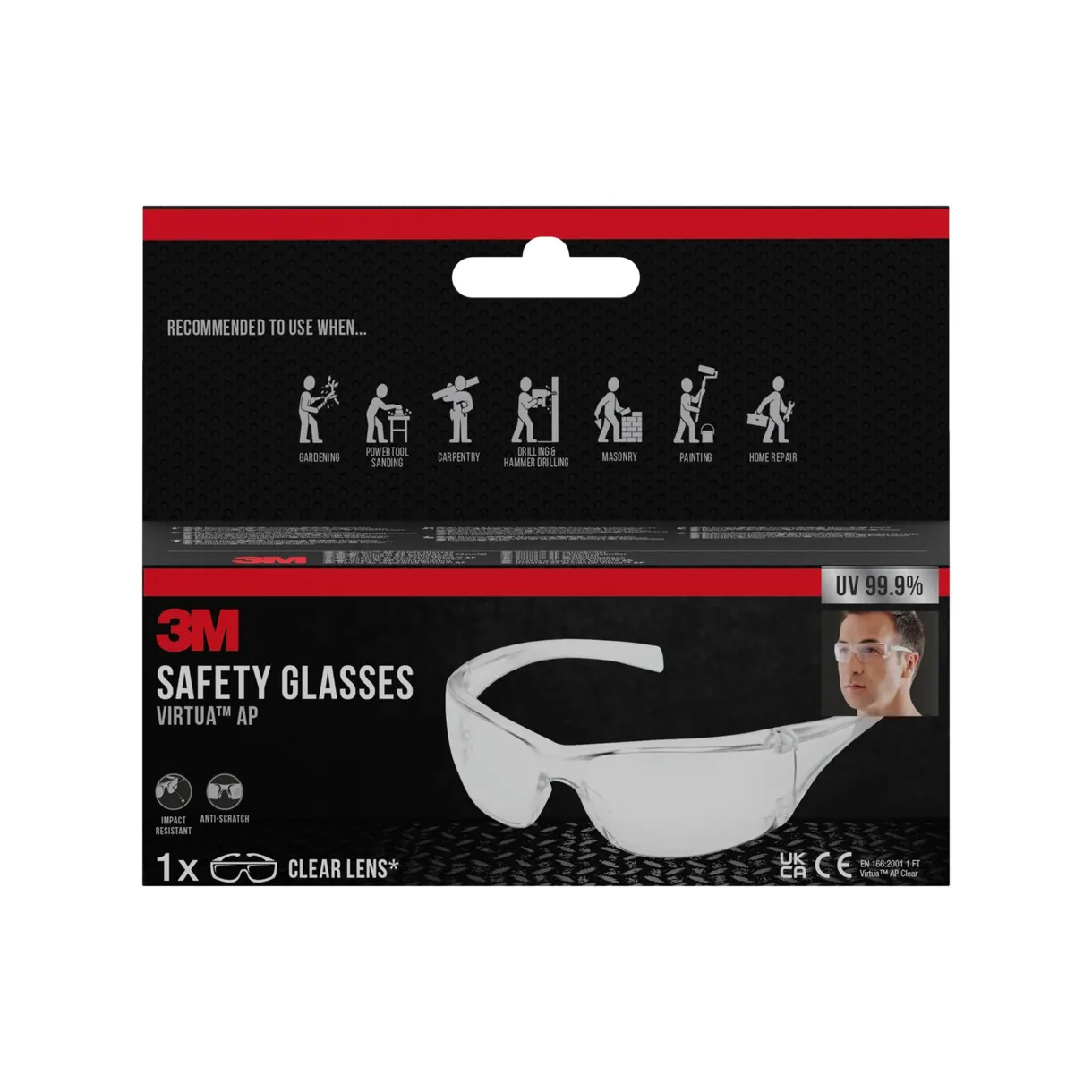 SKYDDSGLASÖGON VIRC VIRTUA AP TRANSPARENTA