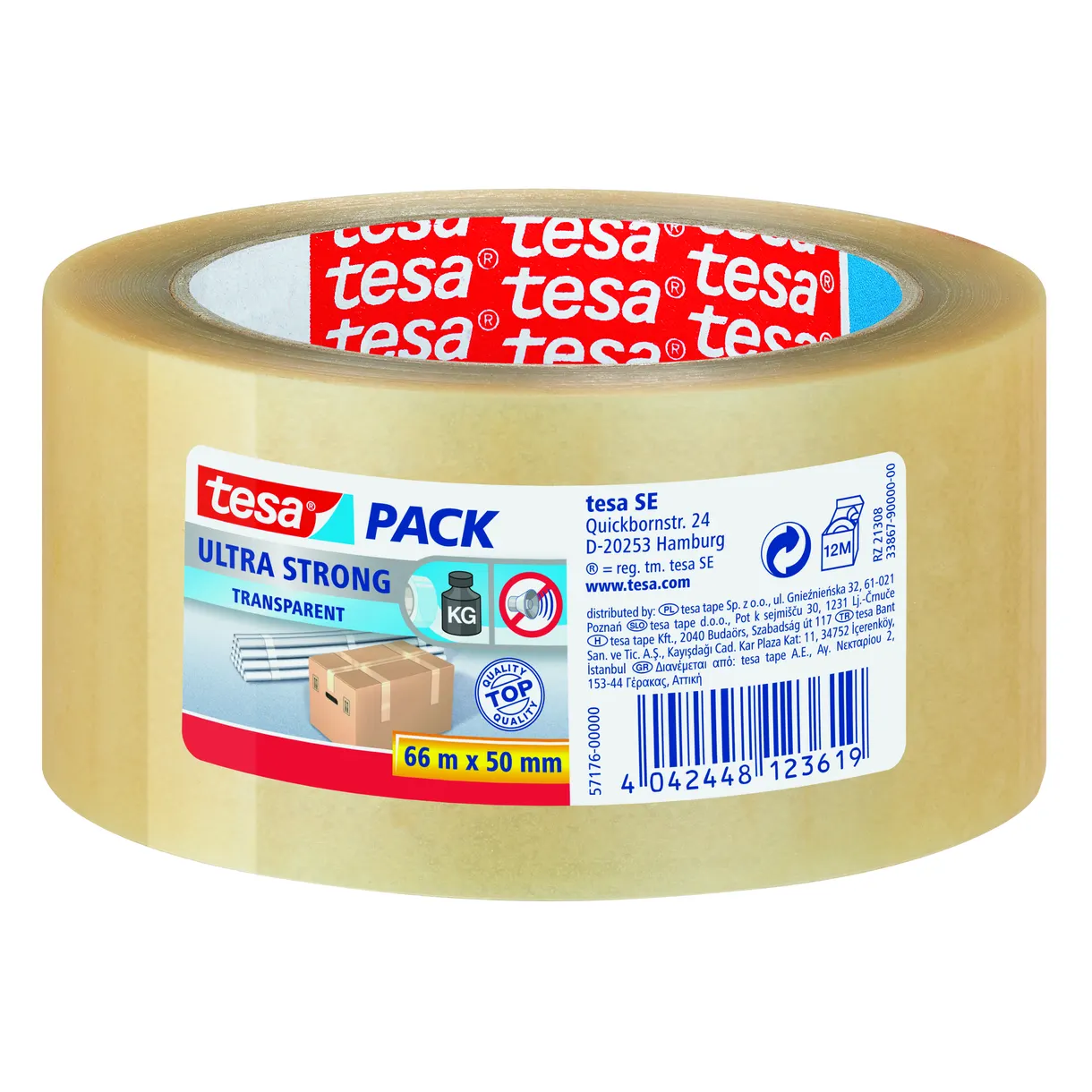 PACKTEJP ULTRA STRONG 57176 TESA TRANSPARENT 50MM 66M