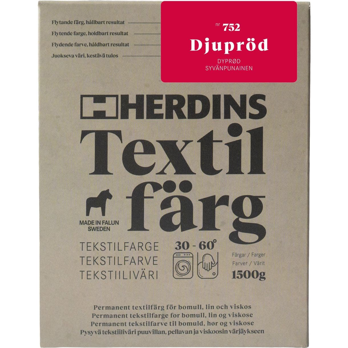 TEXTILFÄRG FLYTANDE DJUPRÖD