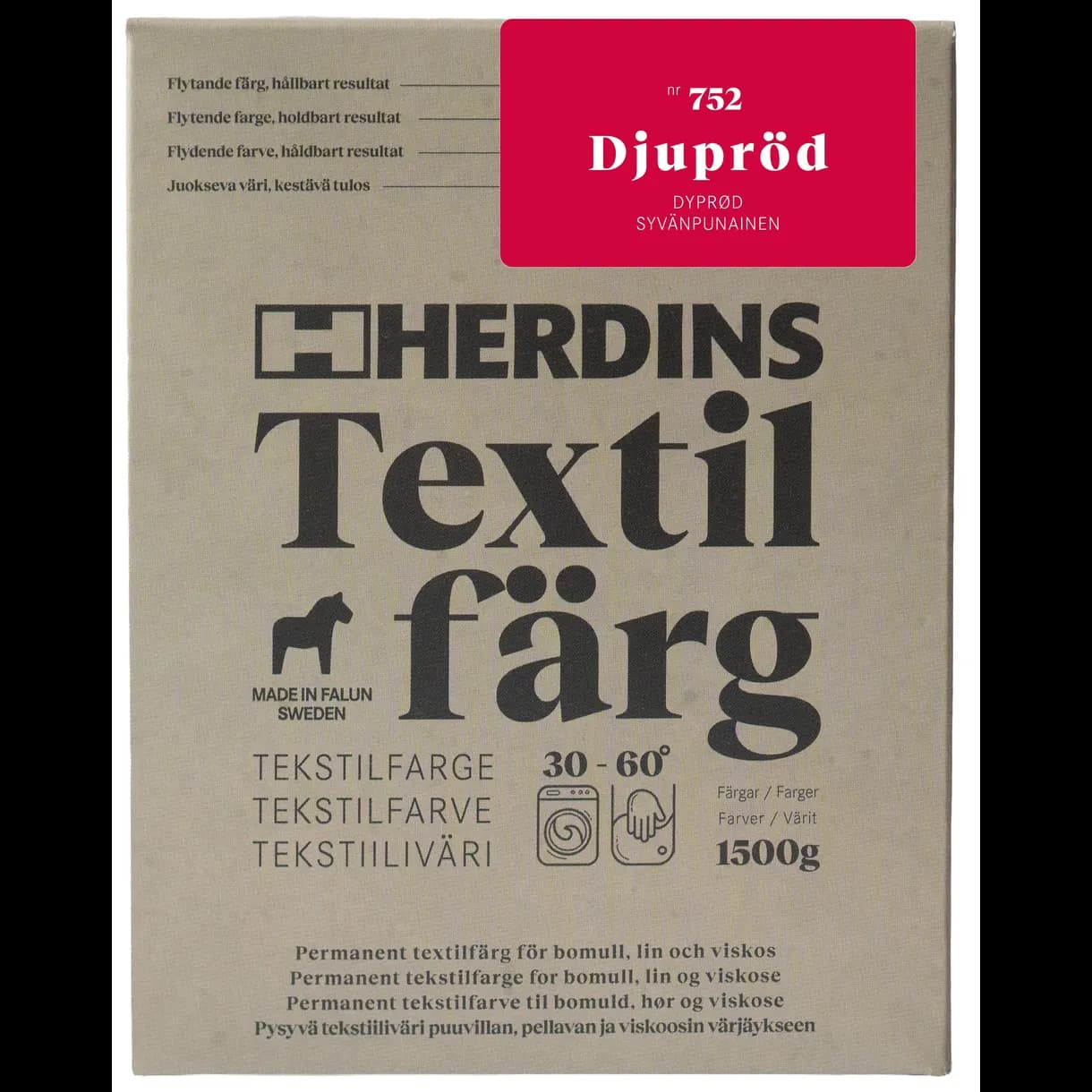 TEXTILFÄRG FLYTANDE DJUPRÖD