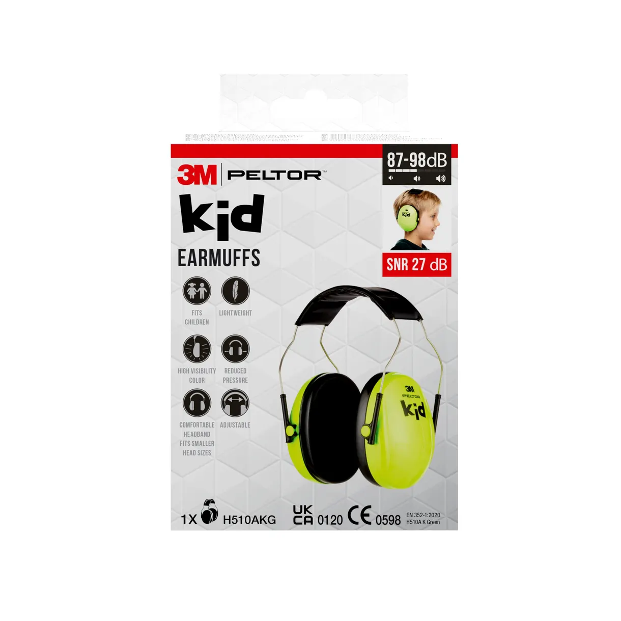 HÖRSELSKYDD FÖR BARN H510AKG SNR-VÄRDE 27DB NEONGRÖNA