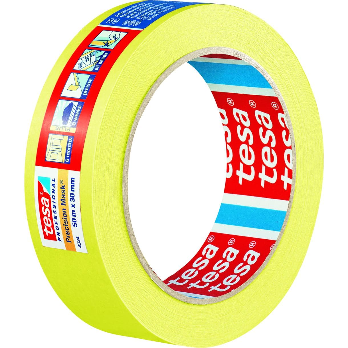 MASKERINGSTEJP PRECISION 4334 INDOOR TESA GUL 50MX30MM