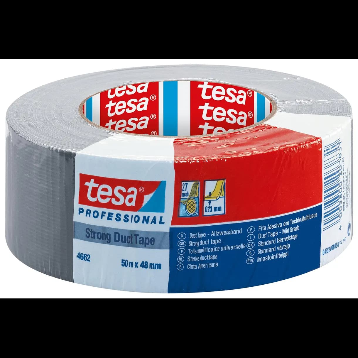 VÄVTEJP 4662 TESA STARK GRÅ 50M48MM
