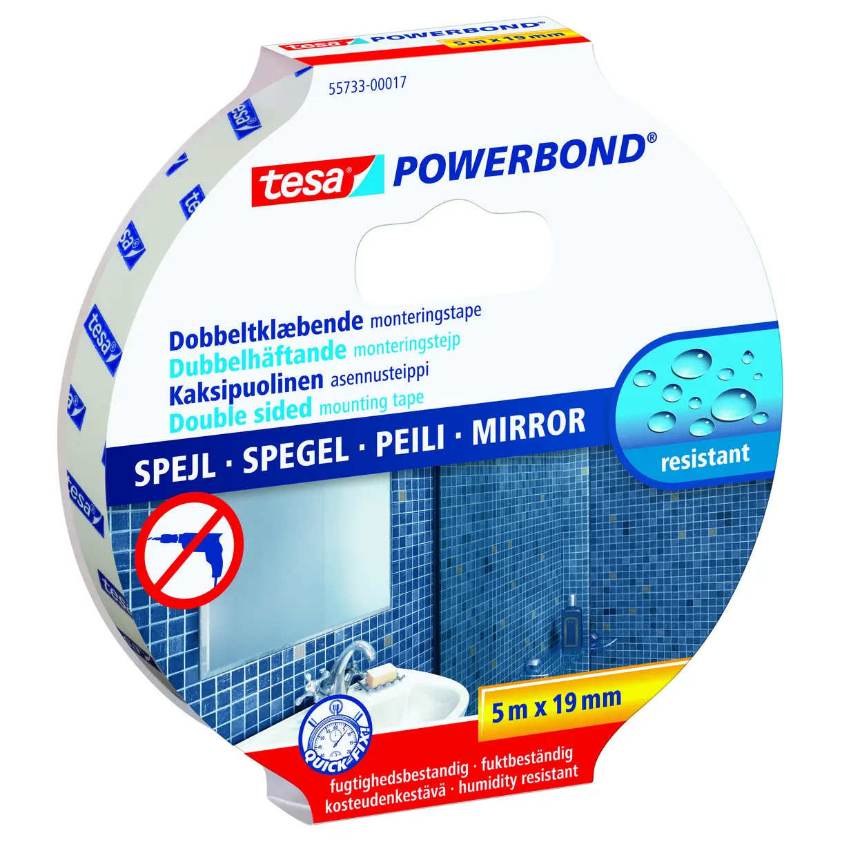 MONTERINGSTEJP 55733 TESA SPEGEL POWERBOND 19MM 5M