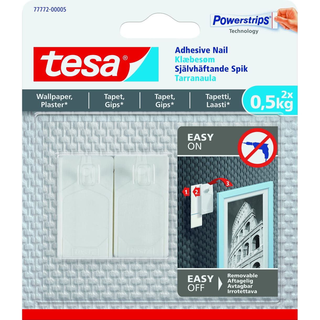 SPIK 77772 TESA SJÄLVHÄFTANDE TAPET/PUTS 0,5KG 2ST