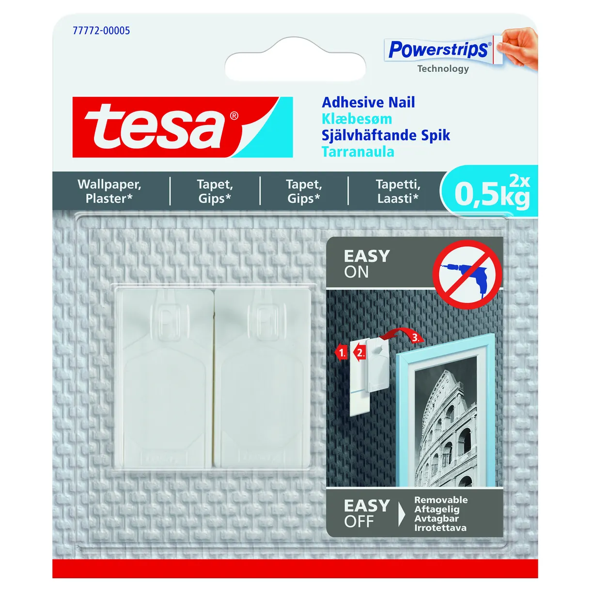 SPIK 77772 TESA SJÄLVHÄFTANDE TAPET/PUTS 0,5KG 2ST