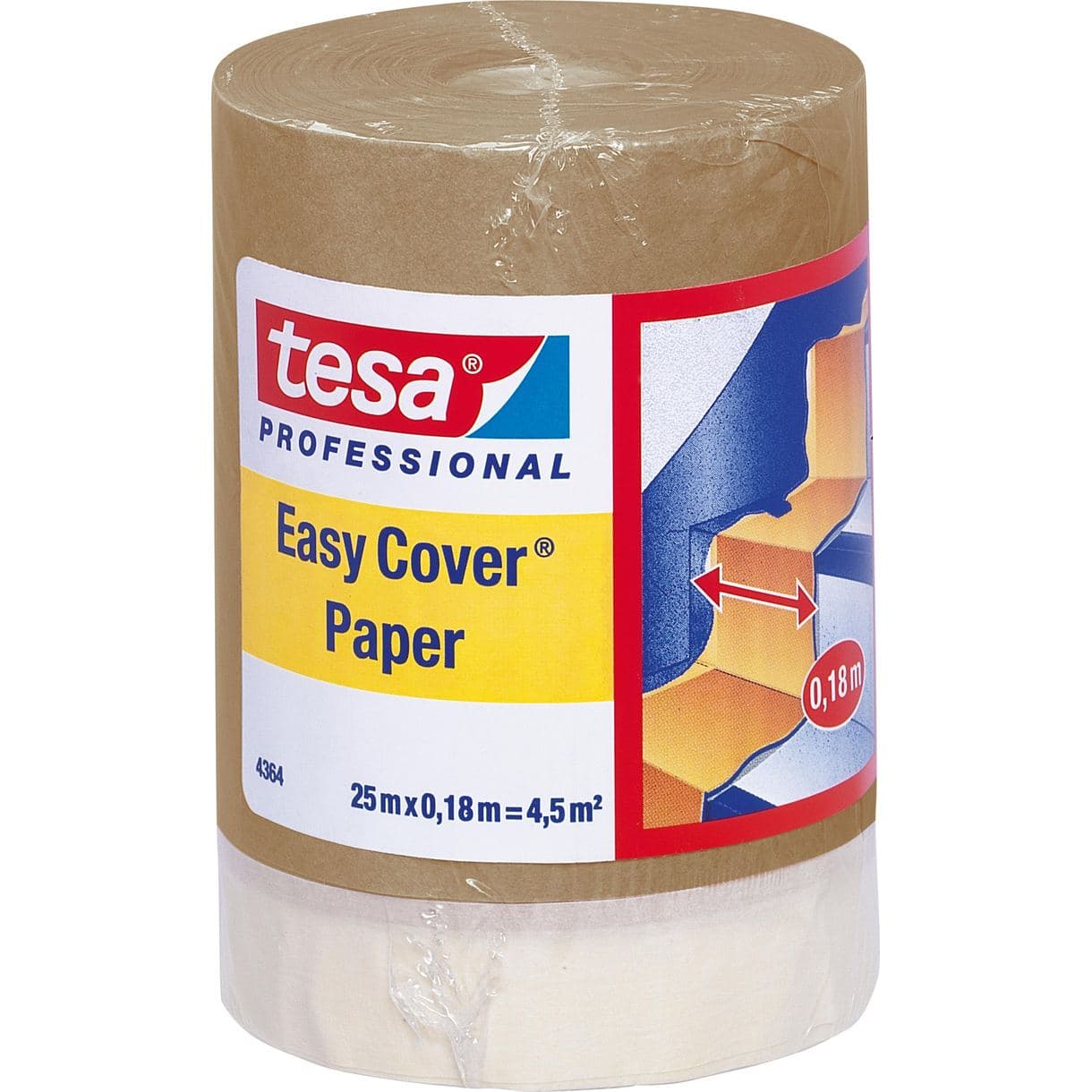 MASKERINGSPAPPER EASY COVER 4364 TESA 180MM 25M