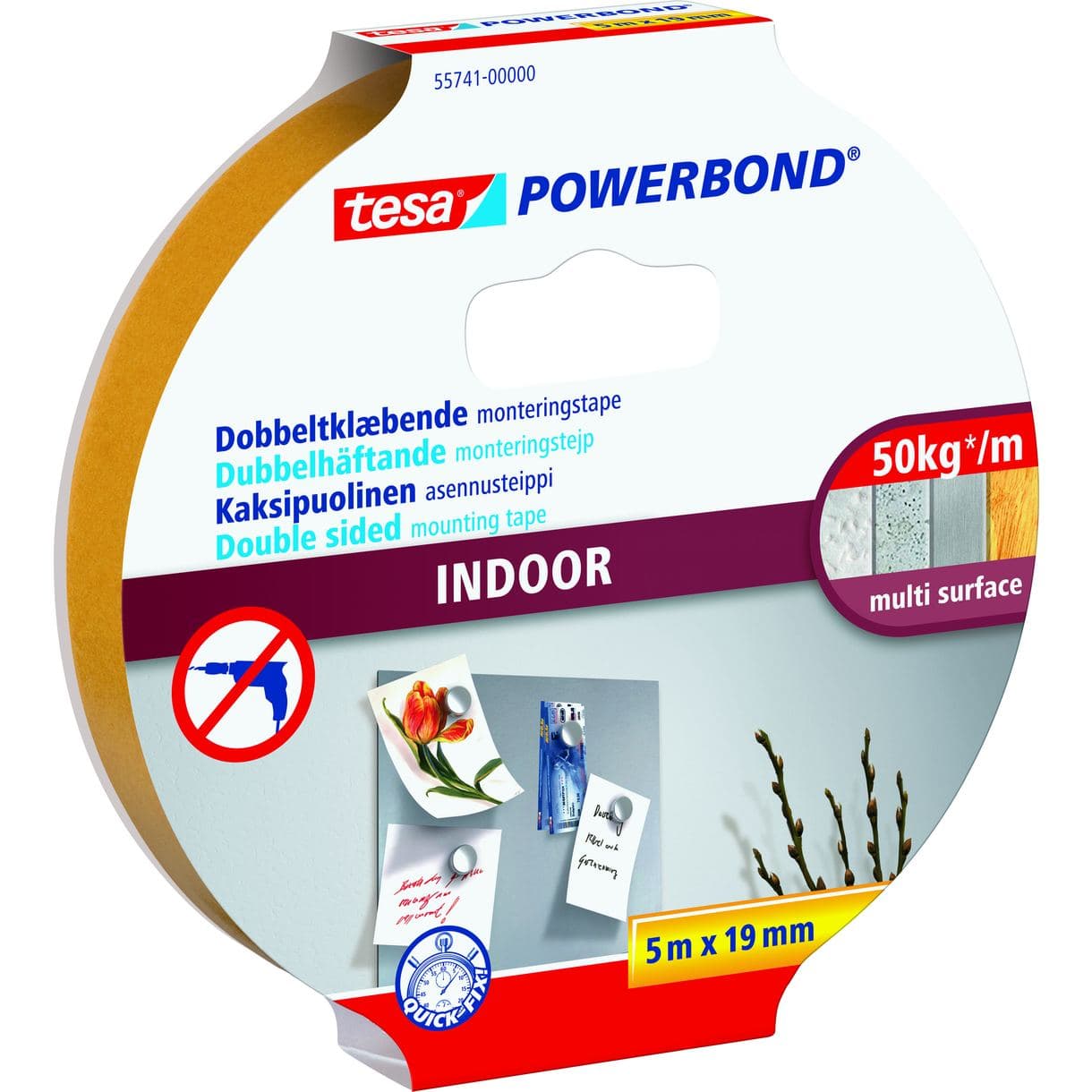 MONTERINGSTEJP 55741 TESA INDOOR POWERBOND 19MM 5M