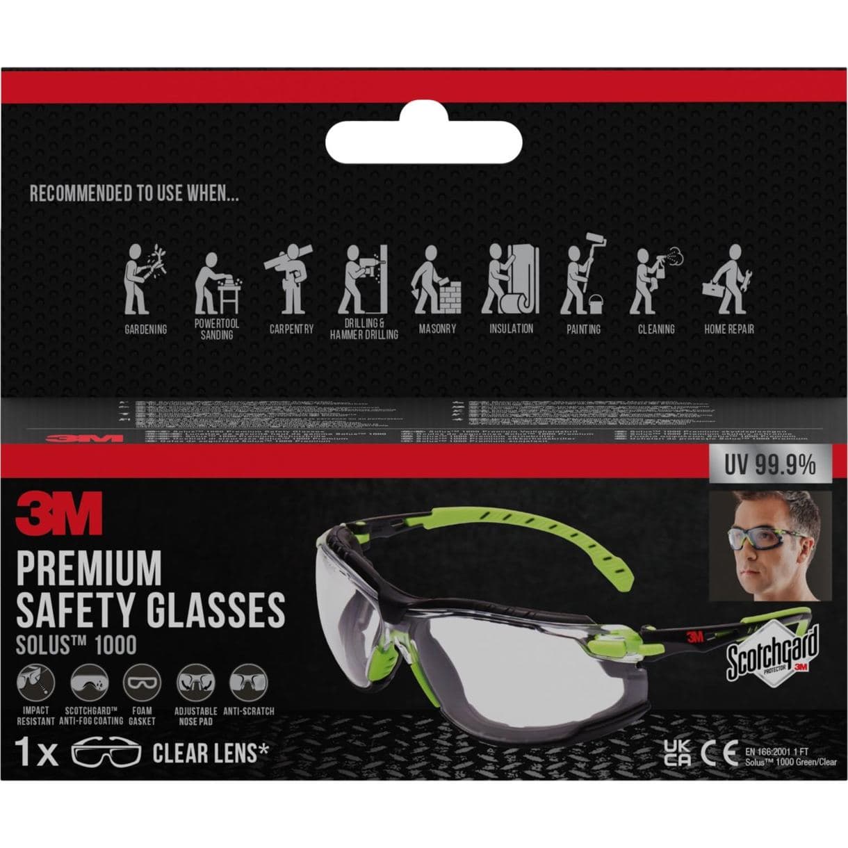 SKYDDSGLASÖGON TRANSP GLAS ANTI-FOG-BELÄGGNING 1000