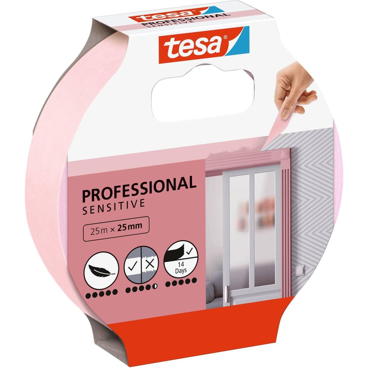 MASKERINGSTEJP PROFESSIONAL 56260 SENSITIVE TESA 25MM 25M