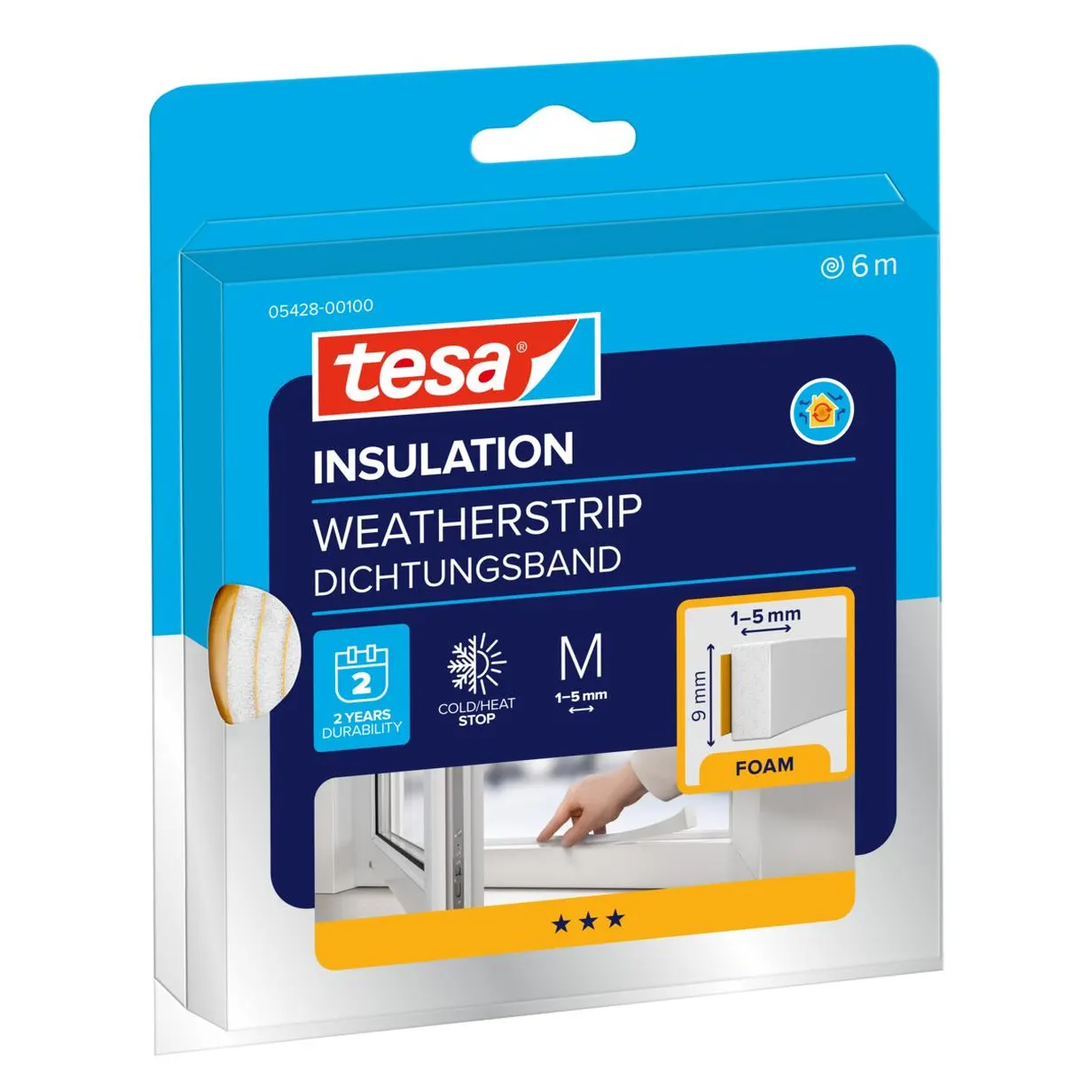 DAMMTÄTNINGSLIST 5428 TESA VIT 6M