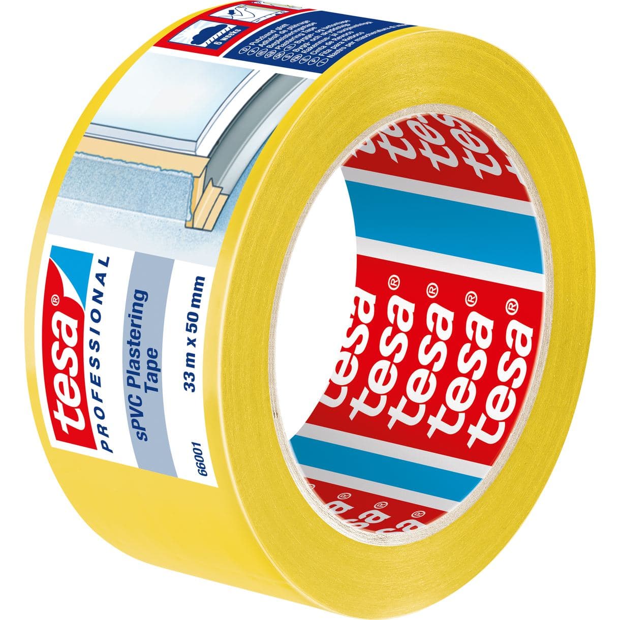 BYGG-OCH SKYDDSTEJP 66001 TESA 6V UV GUL 50MM 33M