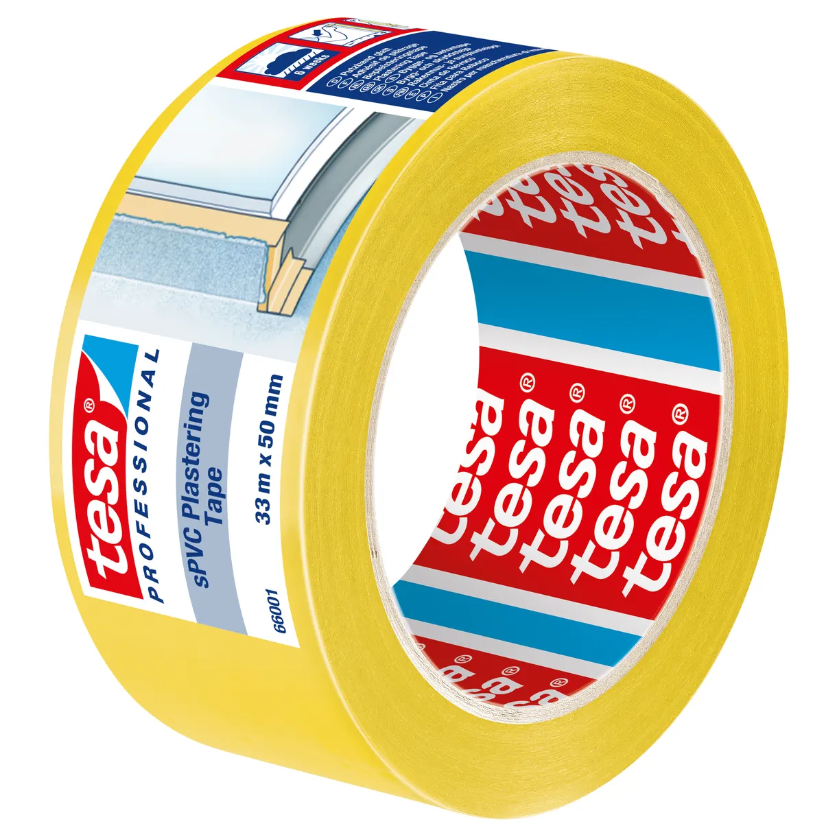 BYGG-OCH SKYDDSTEJP 66001 TESA 6V UV GUL 50MM 33M