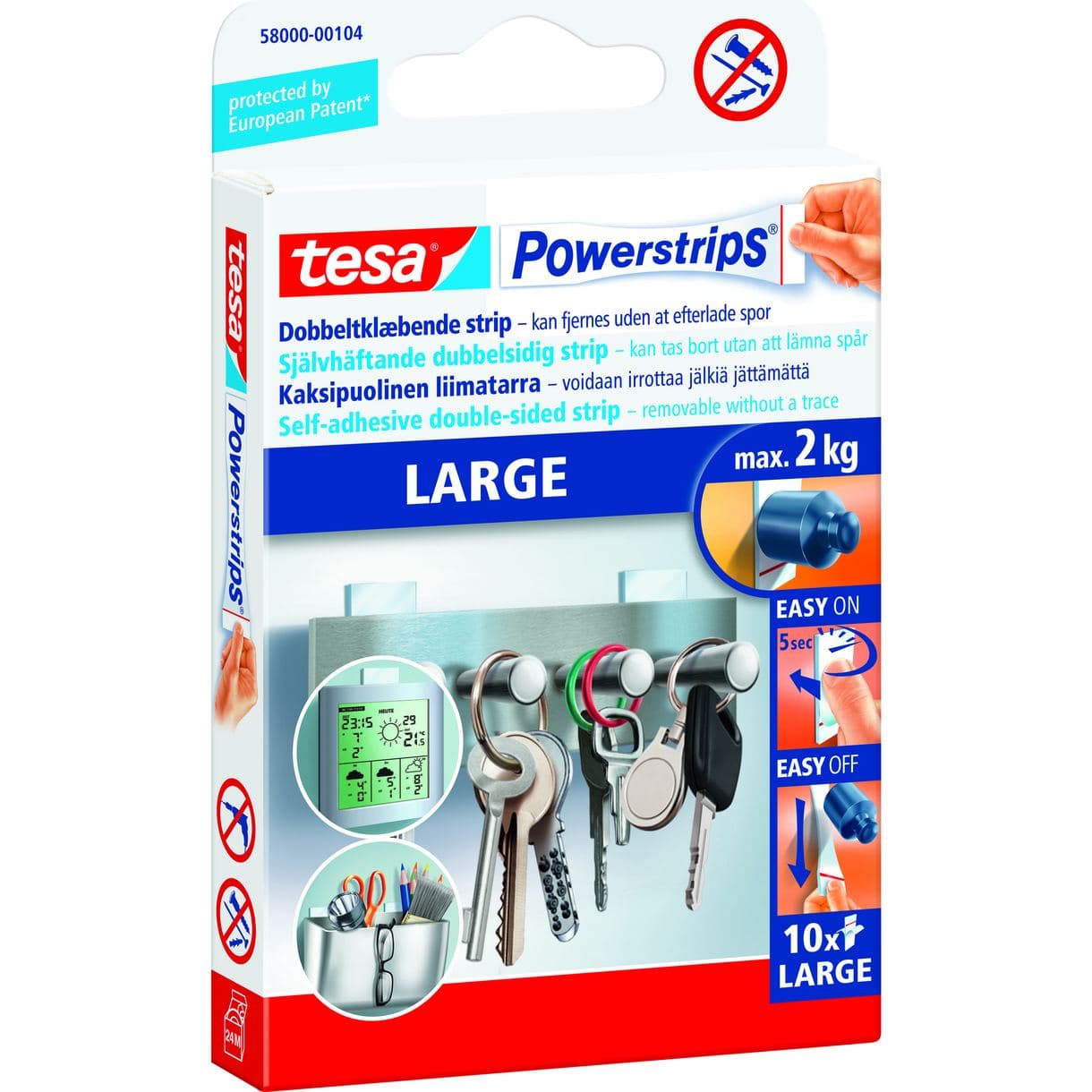 DUBBELHÄFTANDE POWERSTRIPS 58000 TESA LARGE