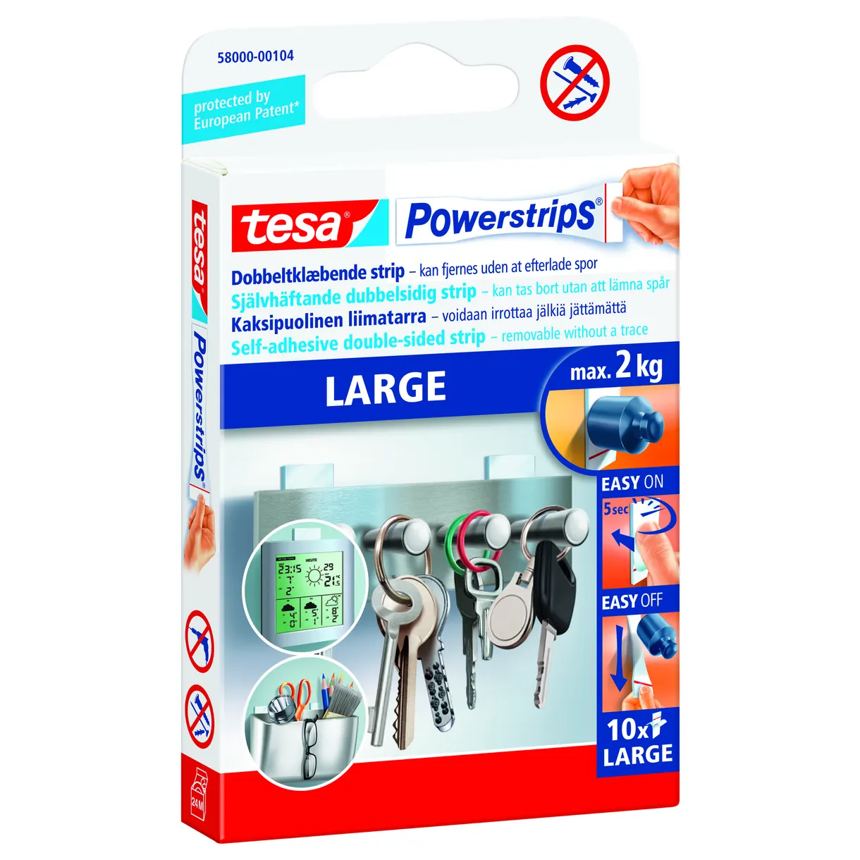 DUBBELHÄFTANDE POWERSTRIPS 58000 TESA LARGE
