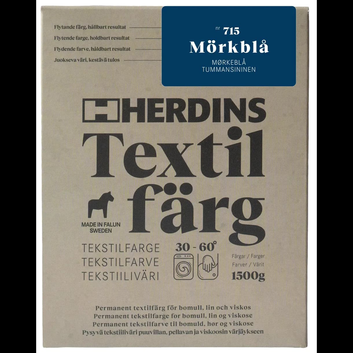TEXTILFÄRG FLYTANDE MÖRKBLÅ