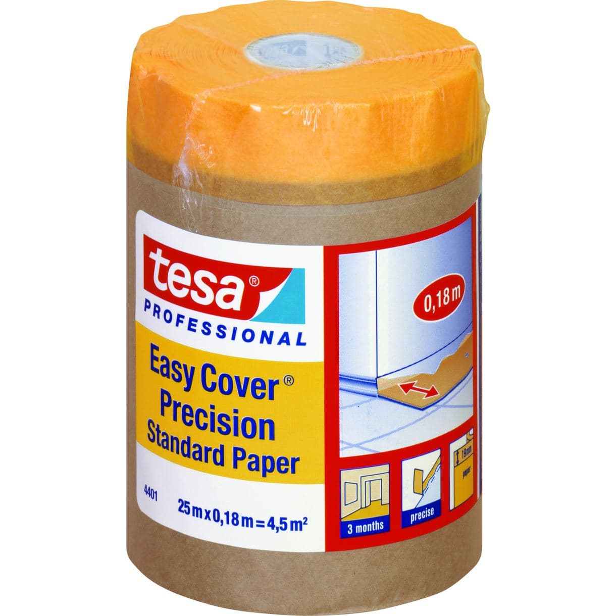 MASKERINGSPAPPER EASY COVER PRECISION TESA 180MM 25M