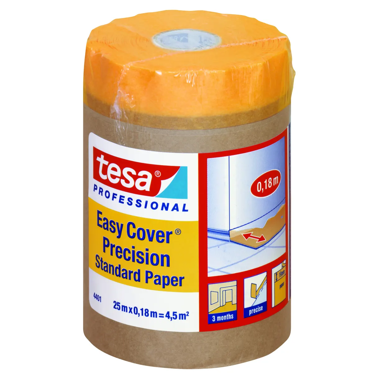 MASKERINGSPAPPER EASY COVER PRECISION TESA 180MM 25M