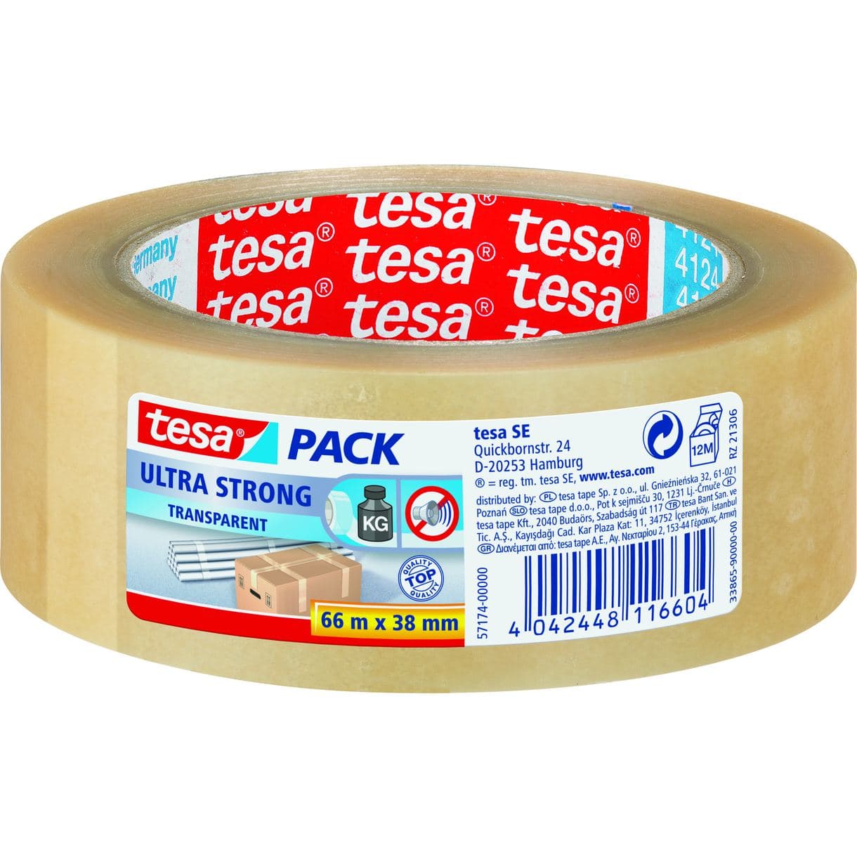 PACKTEJP ULTRA STRONG 57174 TESA TRANSPARENT 38MM 66M