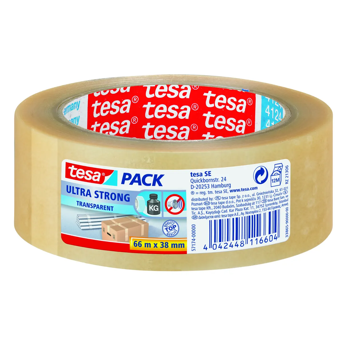 PACKTEJP ULTRA STRONG 57174 TESA TRANSPARENT 38MM 66M