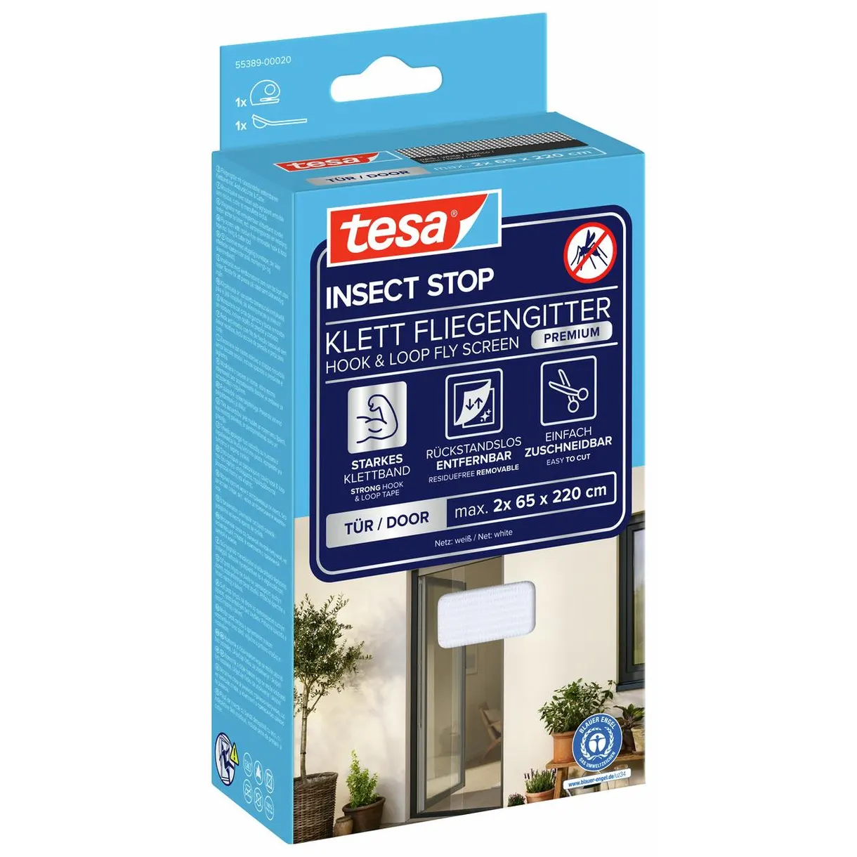 INSEKTSNÄT COMFORT DÖRR 55389 TESA VIT 2MX0,65MX2,2M