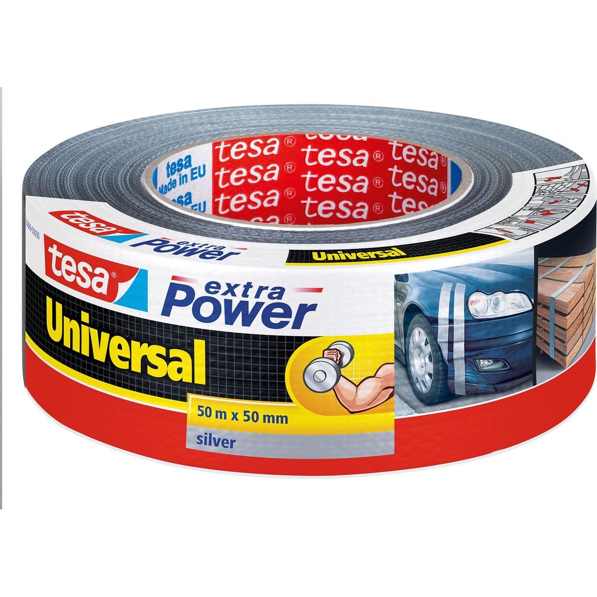 VÄVTEJP EXTRA POWER 56389 TESA UNIVERSAL GRÅ 50MM 50M