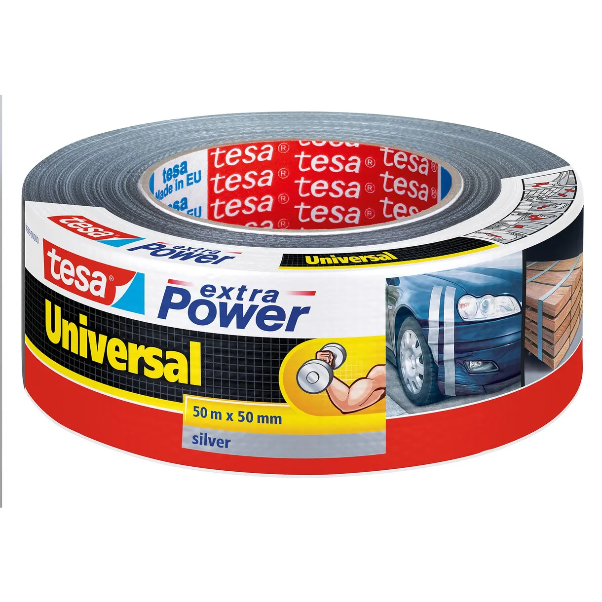 VÄVTEJP EXTRA POWER 56389 TESA UNIVERSAL GRÅ 50MM 50M