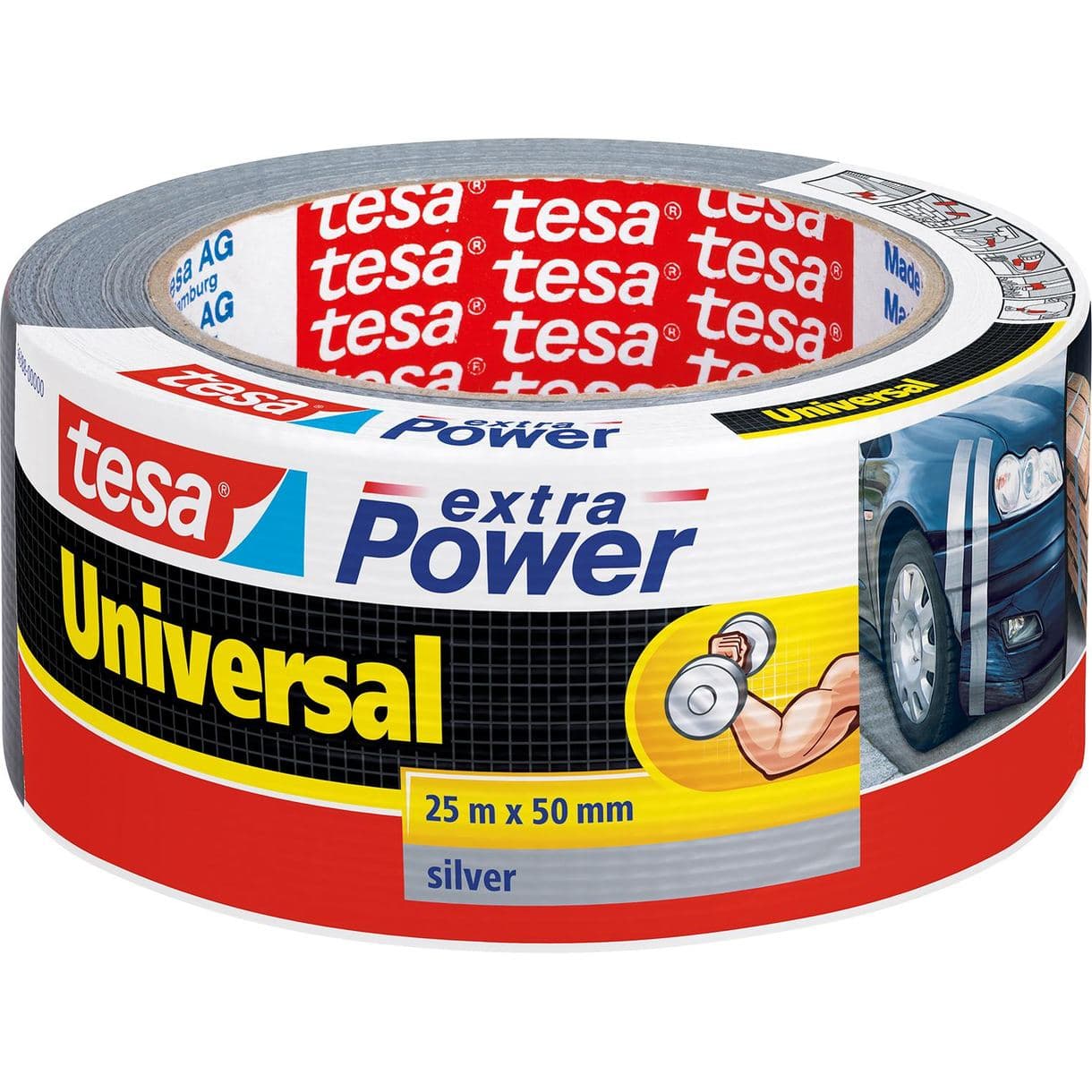 VÄVTEJP EXTRA POWER 56388 TESA UNIVERSAL GRÅ 50MM 25M