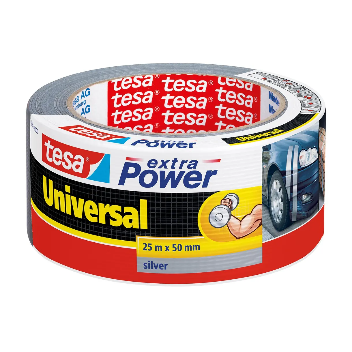 VÄVTEJP EXTRA POWER 56388 TESA UNIVERSAL GRÅ 50MM 25M
