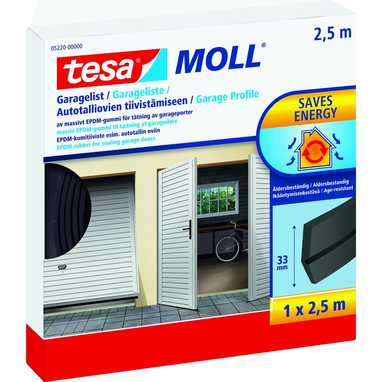 TÄTNINGSLIST GARAGE TESA SVART