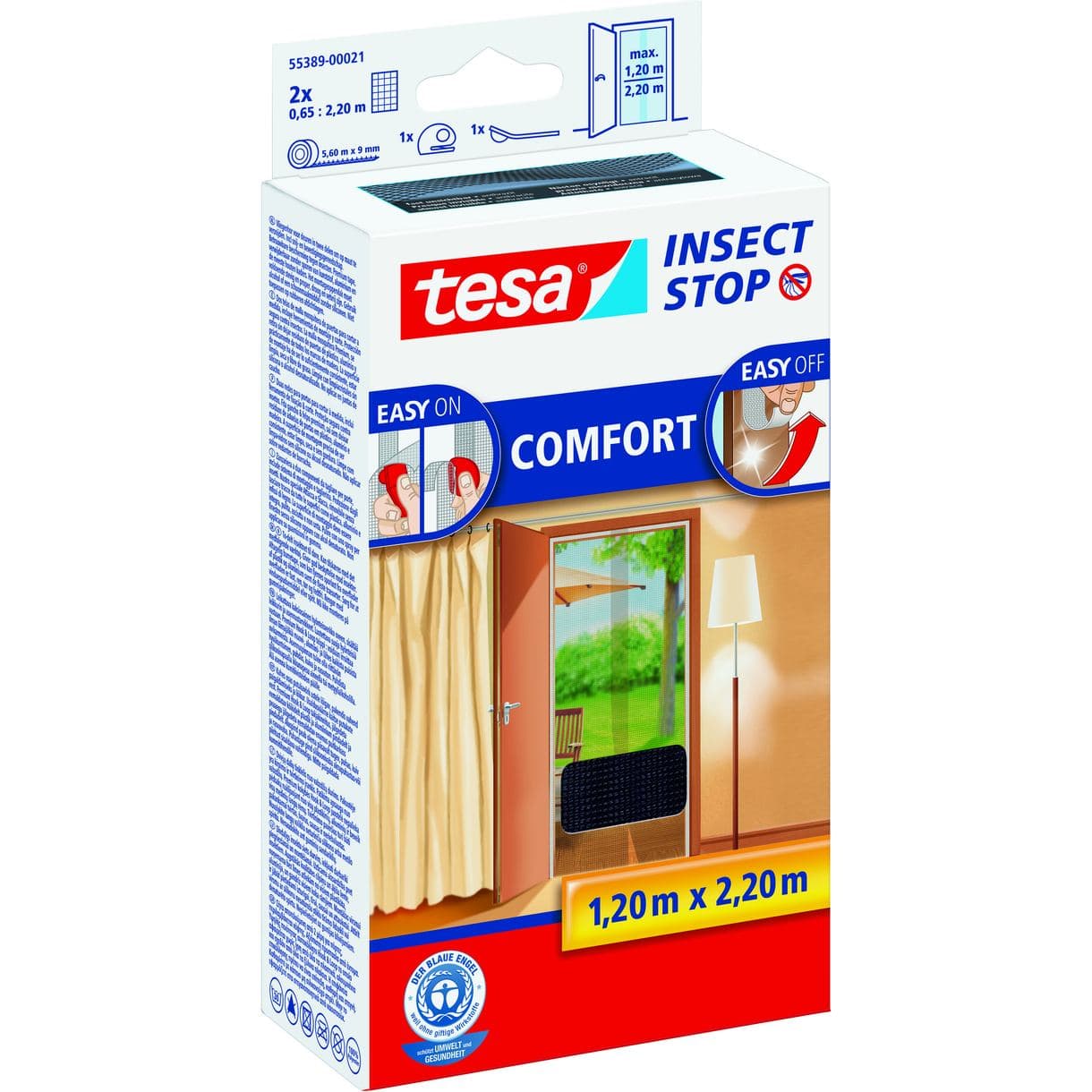 INSEKTSNÄT COMFORT DÖRR 55389 TESA SVART 2MX0,65MX2,2M