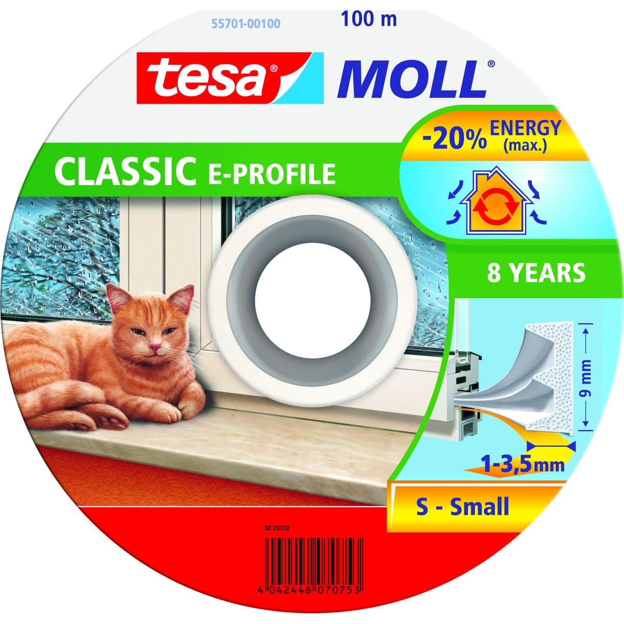 TÄTNINGSLIST E-LIST EPDM 55701 TESA VIT 100MX9MMX4MM