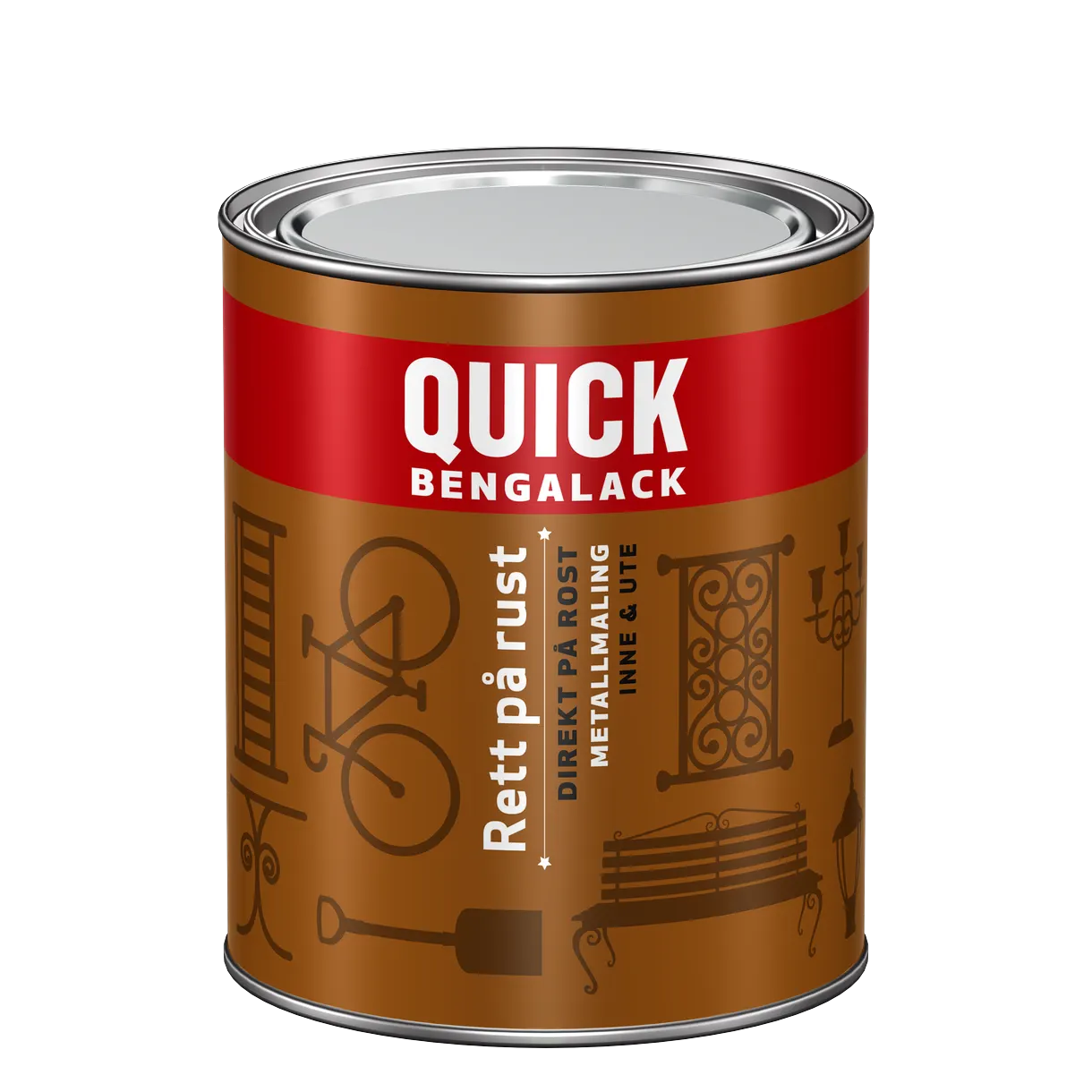 ROSTSKYDDSFÄRG QUICK BENGALACK DIREKT PÅ ROST VIT-BAS 0,75L