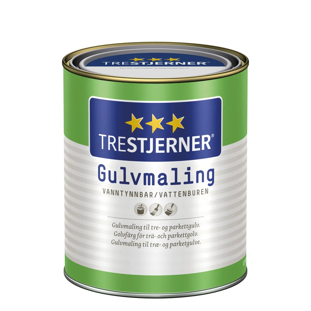 GOLVFÄRG TRESTJERNER MATT VIT 0,75L